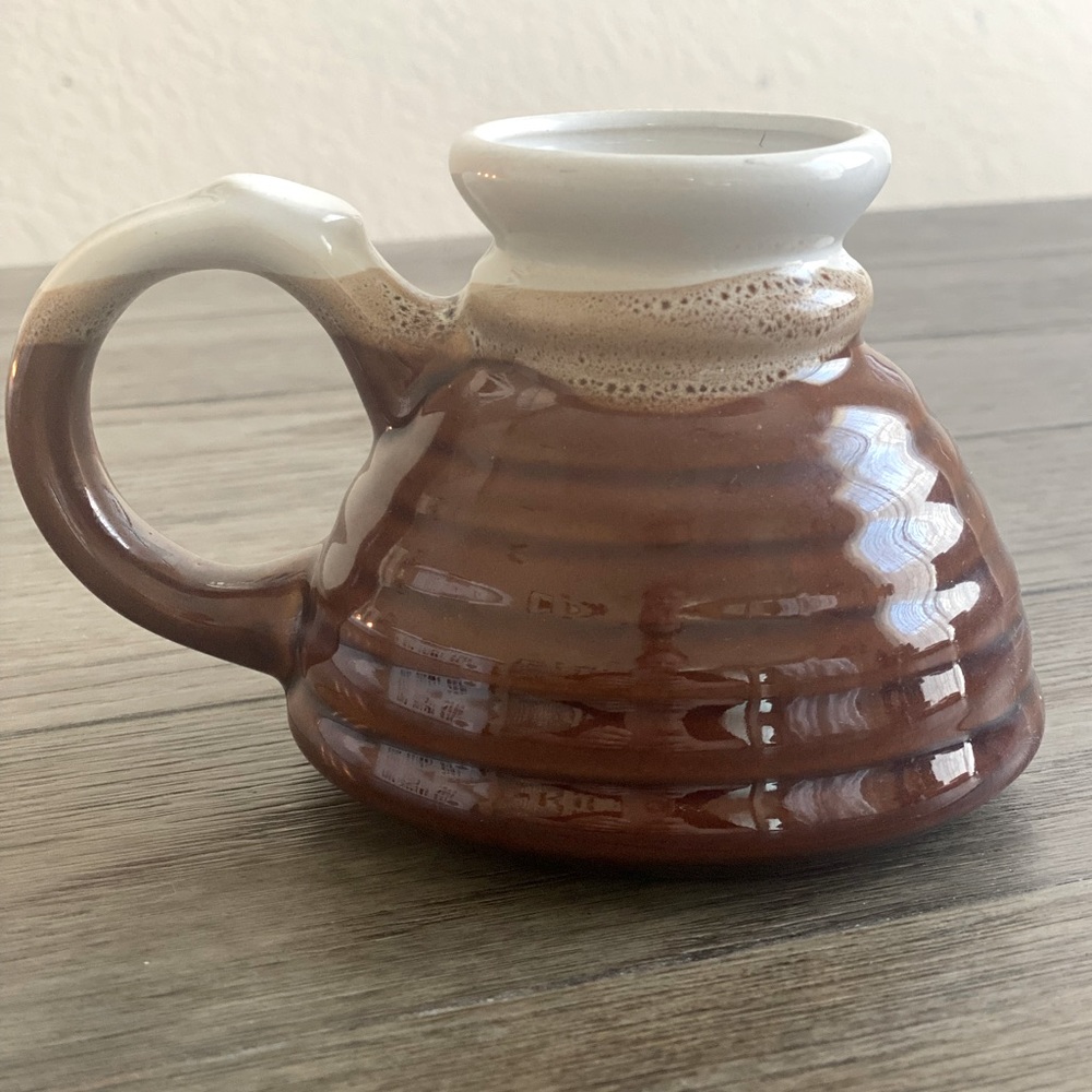 Glazed ceramic vintage pottery coffee mug
